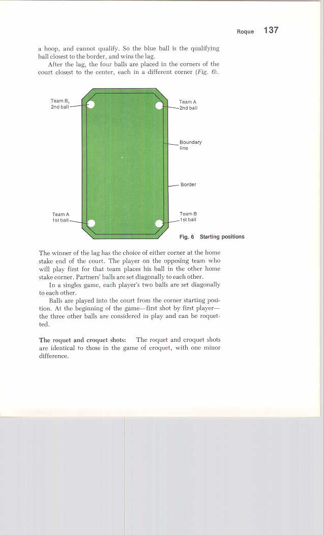 Illustration plate VII: Corner places and returned balls