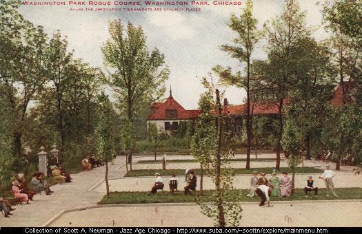 A historical roque court in play